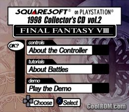 Squaresoft on PlayStation 1998 Collector’s CD Vol. 2 (USA) (Final Fantasy VIII Demo) PS1 ISO Squaresoft on PlayStation 1998 Collector’s CD Vol. 2 (USA) (Final Fantasy VIII Demo) PS1 ISO